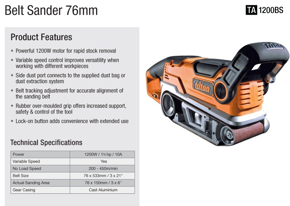 Triton TA1200BS Belt Sanders product image 7