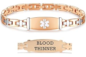 LinnaLove Lady Medical Alert id Bracelets-Stainless Steel Medical Bracelets for Women-7.5"