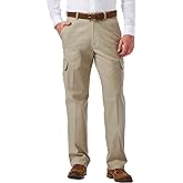 Haggar Men's Comfort Stretch Classic Fit Flat Front Cargo Pant - Regular and Big & Tall Sizes