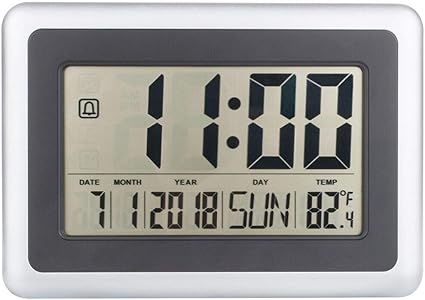 Alchgo Mur Numerique Horloge Grand Ecran Le Reveil De Bureau Electriques Avec Temperature Interieure Date De Calendrier Amazon Fr Cuisine Maison