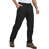 Men's Ripstop Cargo Hiking Pants, Water Resistant Outdoor Work Trousers, Multi-Pocket Pants for Camping Safari