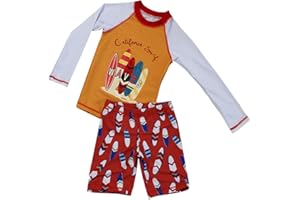 RUOGU Boys Two Piece Rash Guard Swimsuits Kids Long Sleeve UV Sun Protection Sunsuit Swimwear Sets