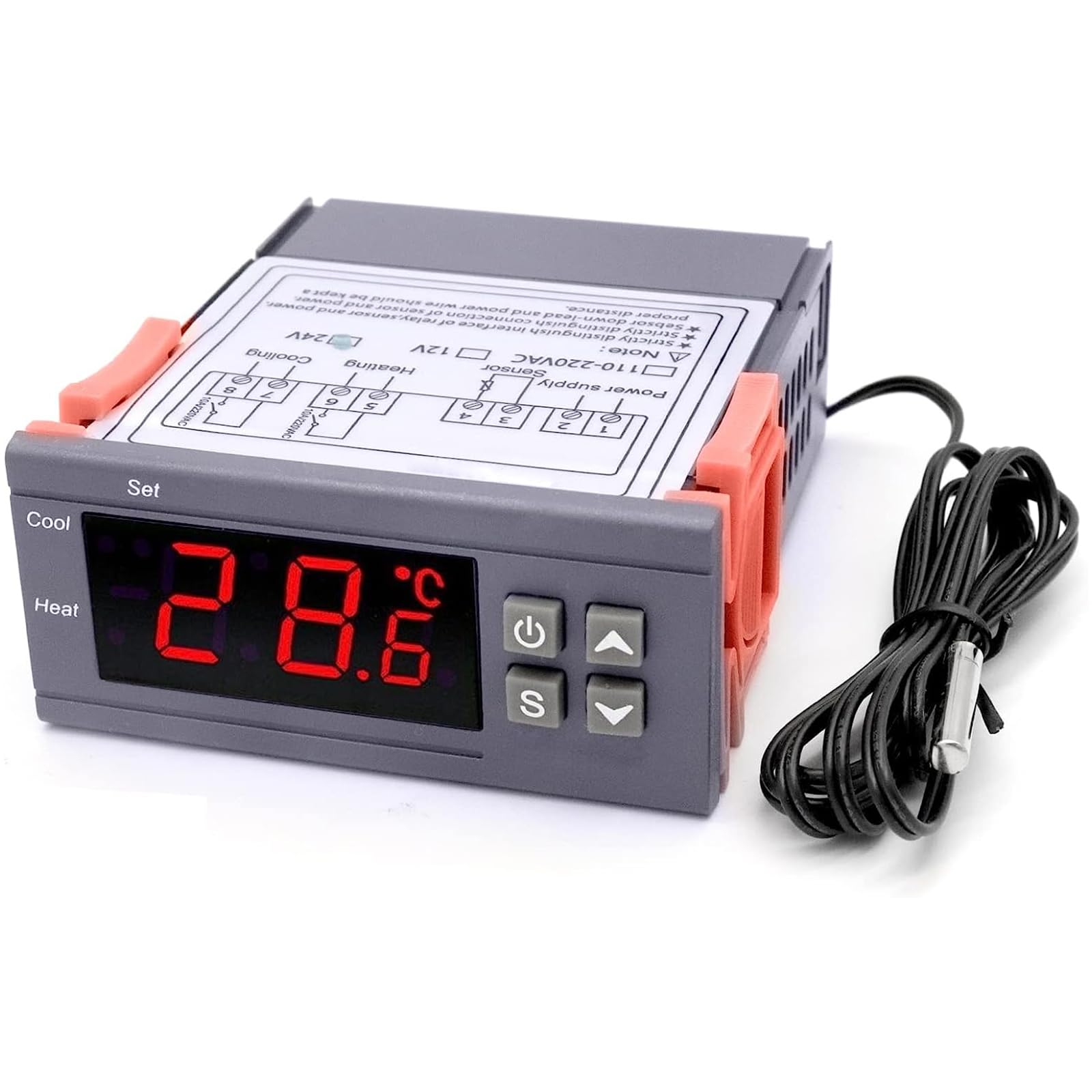 ARCELI Dual Stage 12V(DC) Digital Temperature Controller Fahrenheit Thermostat