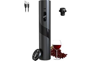 COKUNST Electric Wine Opener with Vacuum Pump, USB Rechargeable Corkscrews Wine Bottles Openers with Foil Cutter, Vacuum Stopper, Cordless Automatic Wine Opener Gift Kit for Wine Lovers Home Kitchen
