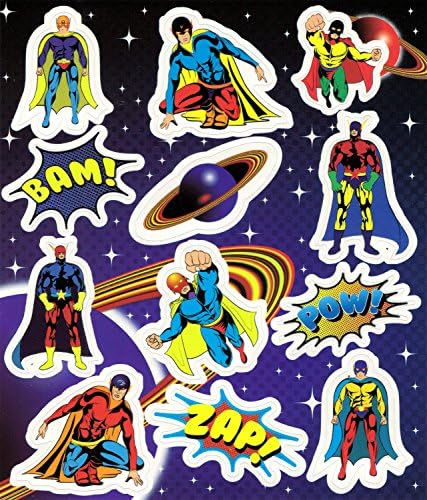 Oxford Novelties 3 - 48 Sheets Of Kids Children's Stickers - SUPERHEROES (24 Sheets = 288 Stickers)