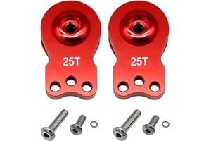 NUOFANY Aluminum 25T Servo Saver 3 Holes Adjustable Hi-Torque Servo Horn Compatible with 1/8 1/10 RC Car Crawler SCX10 Boat Capra TRX4 TRX6 RC Boat Parts