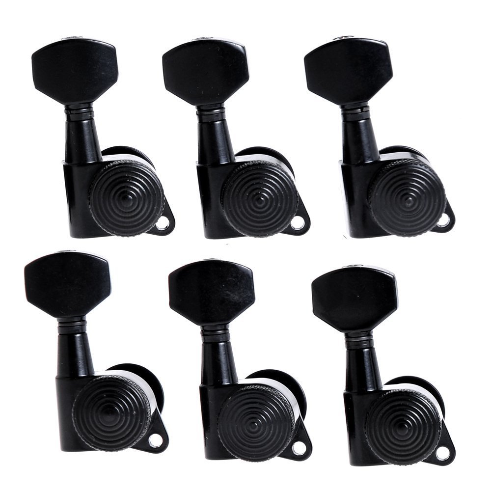 Aababuy LANPEED 6R Black Guitar Locking Tuning Pegs Tuner Machine Head for Electric Acoustic Guitar Parts Replacement