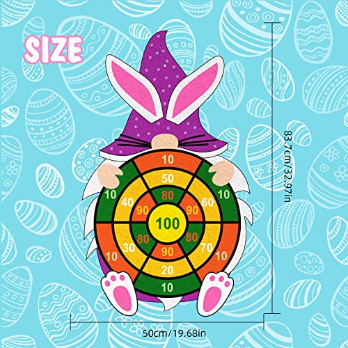 Easter Theme Dart Board Game Set, Gnome Party Board Games with 12 Stick