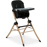 Delta Children - Jeep Dune Compact Travel High Chair - Slim Fold, Adjustable Tray and Footrest, Black