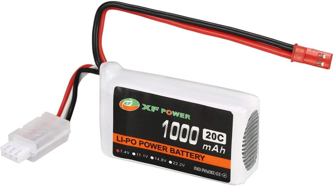 for XF Power 7.4V 1000mAh 20C 2S 2S1P Lipo Battery JST Plug Rechargeable for RC FPV Racing Drone Helicopter Car Boat Model