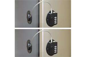 LIPAUX Baby Proofing Refrigerator Lock Combination, Easy Install No Tool Need or Drill Cabinet Drawer Lock with Strong Sticky Adhesive Pad, No Key Needed Safety Lock for Toddler, Cat & Dog(2 Pack, Black)