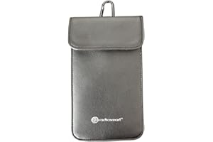 Radia Smart® Cell Phone Faraday Bag, RF Signals Blocking, EMF Protection Phone Case (WiFi, Phones, laptops, Bluetooth, RFID, EMF Radiation) Black