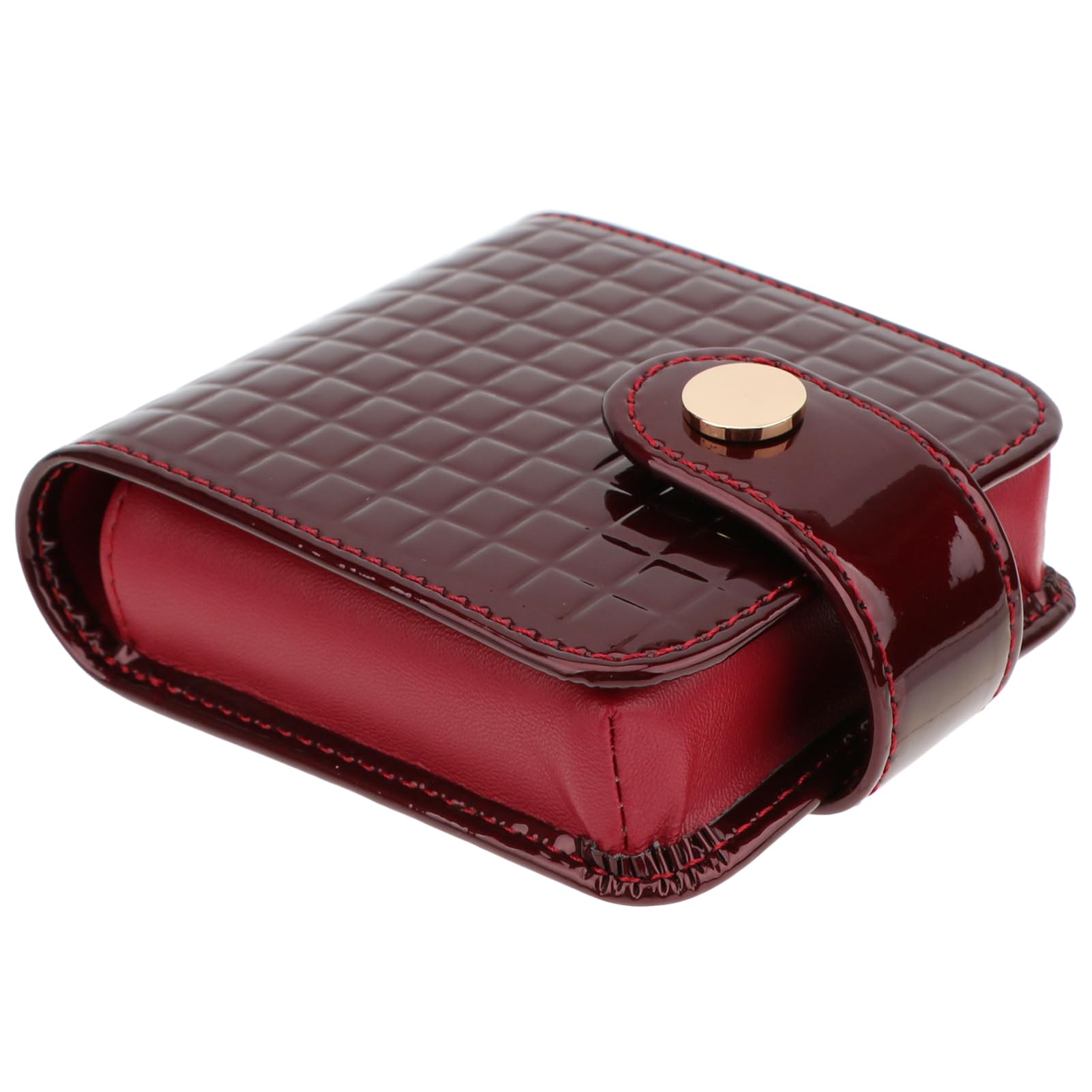 kilofly Genuine Leather Double Lipstick Case Cosmetic Makeup Holder + Gift Box (Red)