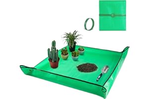 39.5"x39.5" Extra Large Waterproof Potting Mat for Indoor Plants Transplanting and Dirt Control, Square Repotting Mat Portabl