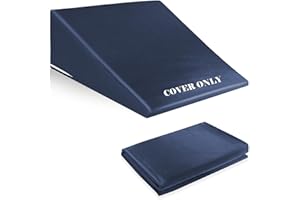 FALIKOCO Wedge Pillow Case Cover for Style Protection, Thickened Satin Fabric Soft & Skin-Friendly, Wedge Pillow Cover with Zipper for Easy Install, Machine Washable (Navy Blue, 25"x25"x8")