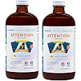 LIQUIDHEALTH Attention, Liquid Multivitamin for Kids & Teens - Improves Memory Retention, Concentration, Focus, Mood, Relaxation & Calming - Made in The USA, Great Taste, Vegan, Sugar-Free (2 Pack)