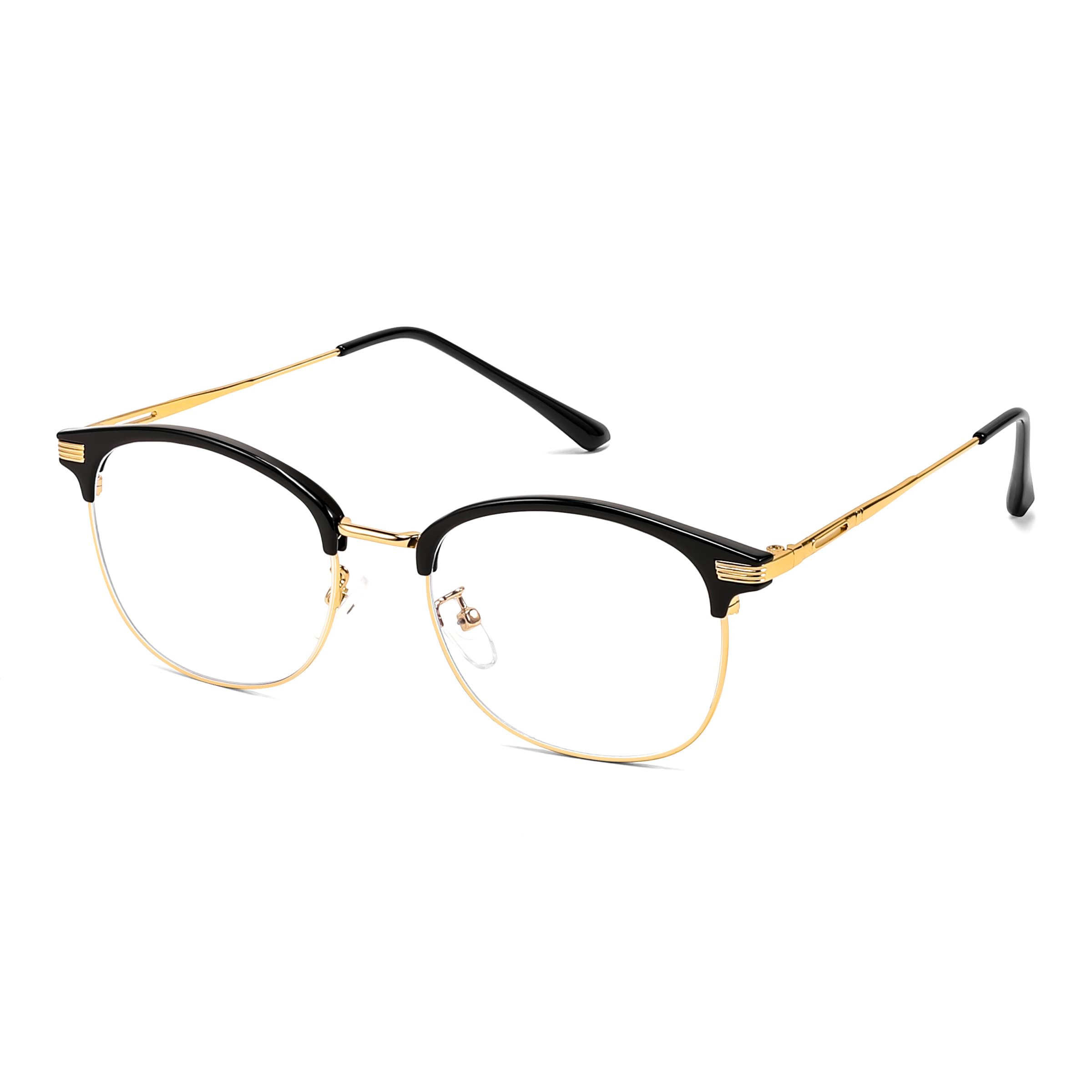 Photo 1 of FEISEDY Retro Semi Rimless Blue Light Glasses,Computer Eyeglasses Anti Glare Digital Eyestrain Eyewear B2456