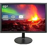 19 Inch PC Desktop Monitor 1440x900, Dual Built-in Speakers, 60Hz, 5ms, Computer Display Low-Blue Light LED Monitors, HDMI, VGA, VESA Mountable Business Screen, Black