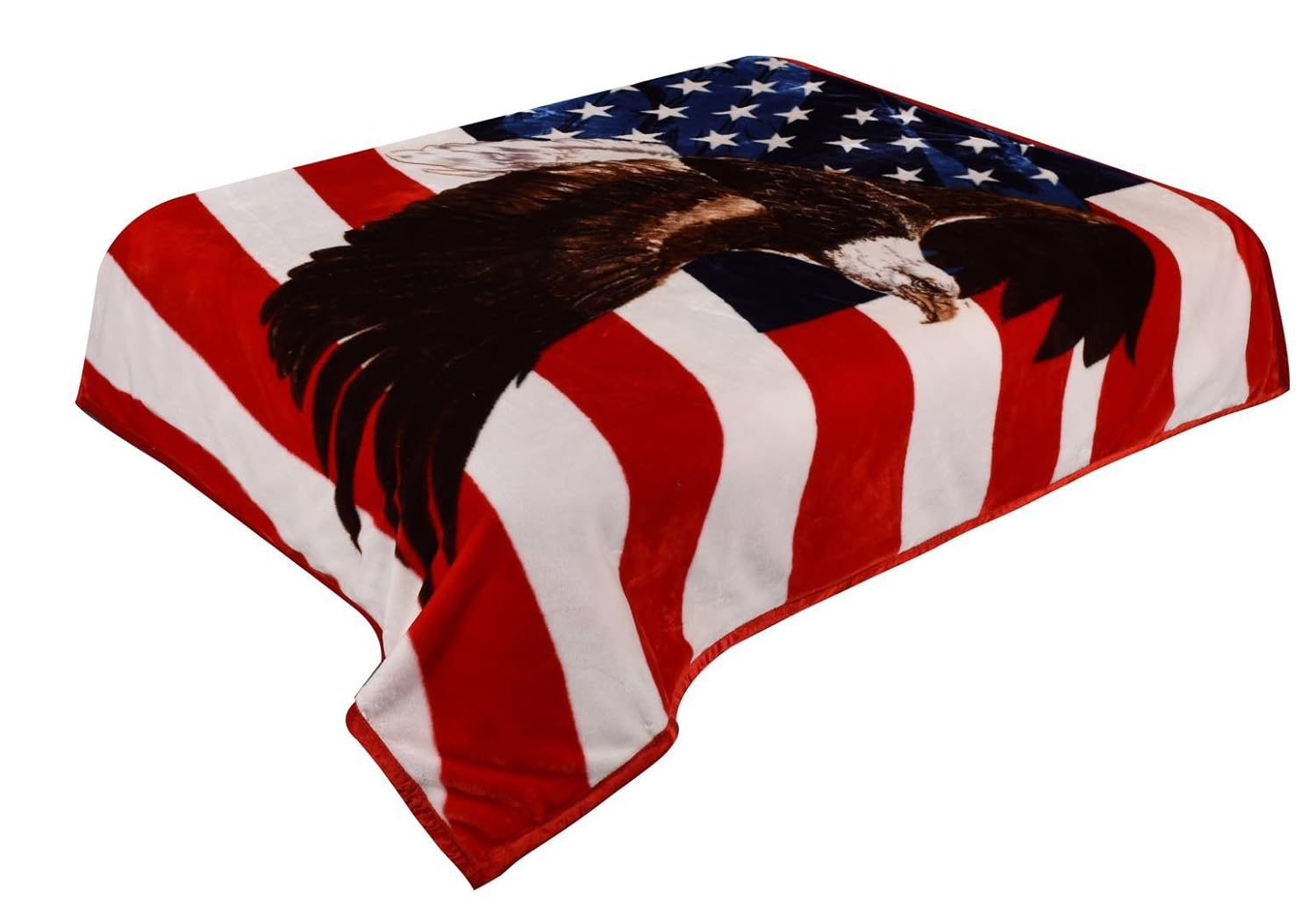 2ply Cashmere like by Hiyoko Warm Korean knitted mink 75Wx90H USA American Flag Blanket,The