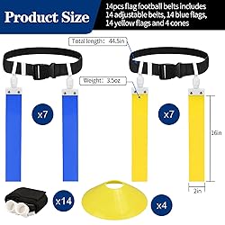 DkOvn Flag Football Belt, 14pcs Adjustable Flag