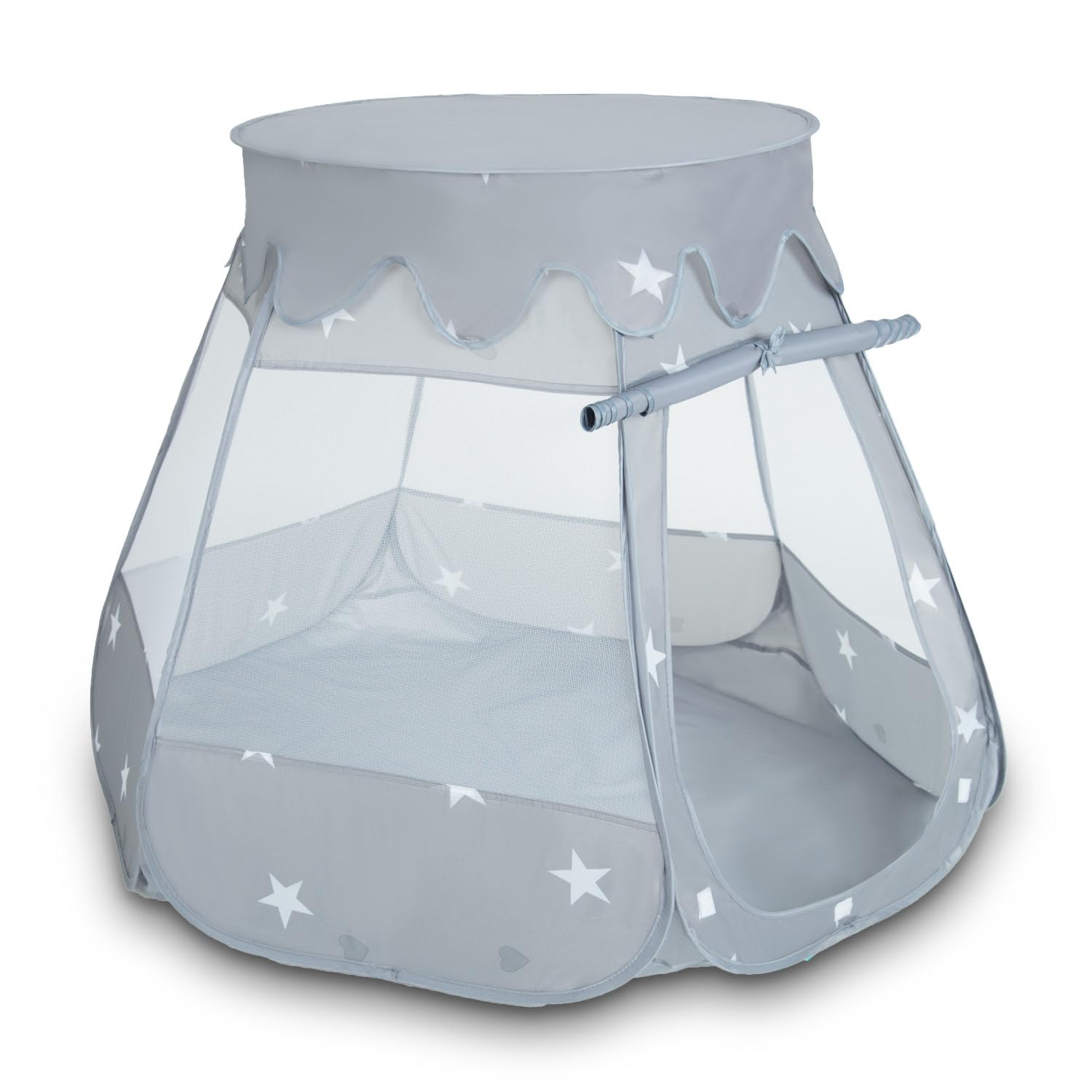 Selonis 105X90 Play Tent Castle House Pop Up Ballpit Plastic Balls For Kids, Grey