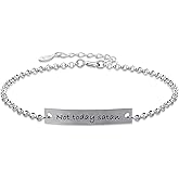 ALiLuYa Not Today Satan Bracelet for Women, 925 Sterling Silver Christian Faith Statement Jewelry, Meaningful Gift for Her