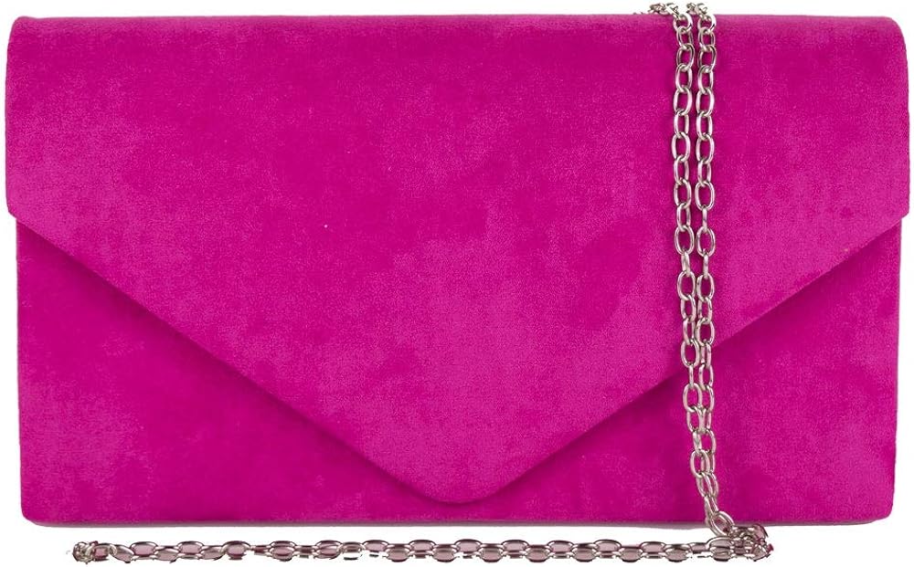 Emila Pochette donna elegante da cerimonia scamosciata Borsa a mano piccola  Clutch gialla rosa rossa Borsetta nera da sera in Tessuto scamosciato Borse  urban-earth.co.uk