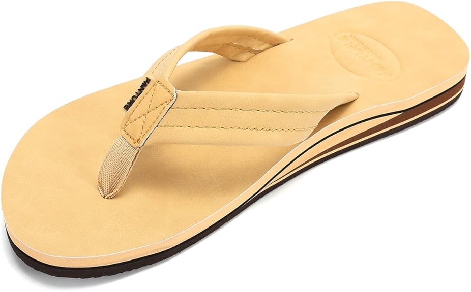 Amazon.com | Mens Sandals Arch Support Flip Flops with Wide Strap Orthotic Comfort Walk Thong 
