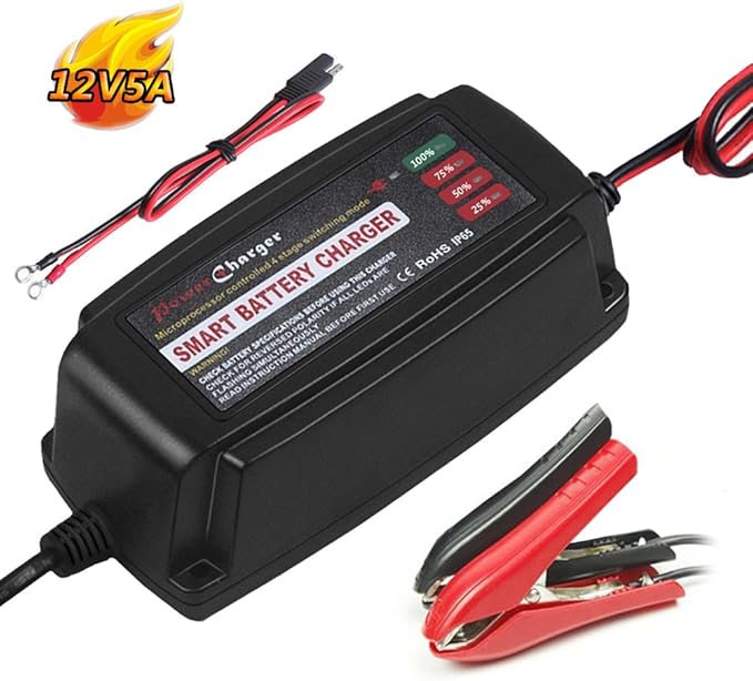 12V 5A Battery Charger Maintainer Trickle Charger Amazon.co.uk