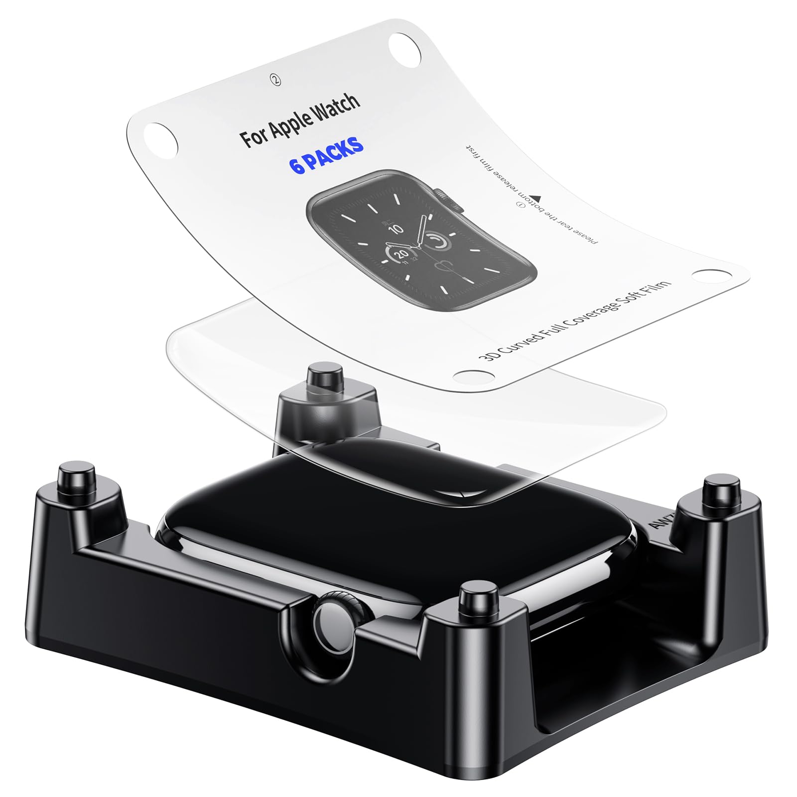 Misxi 6 Pack TPU Screen Protector with an Auto Alignment Tool Kit for Apple Watch Series 11 Series 10 46mm, Soft Clear Ultra-HD Protector Self-Healing Free Bubble for iWatch