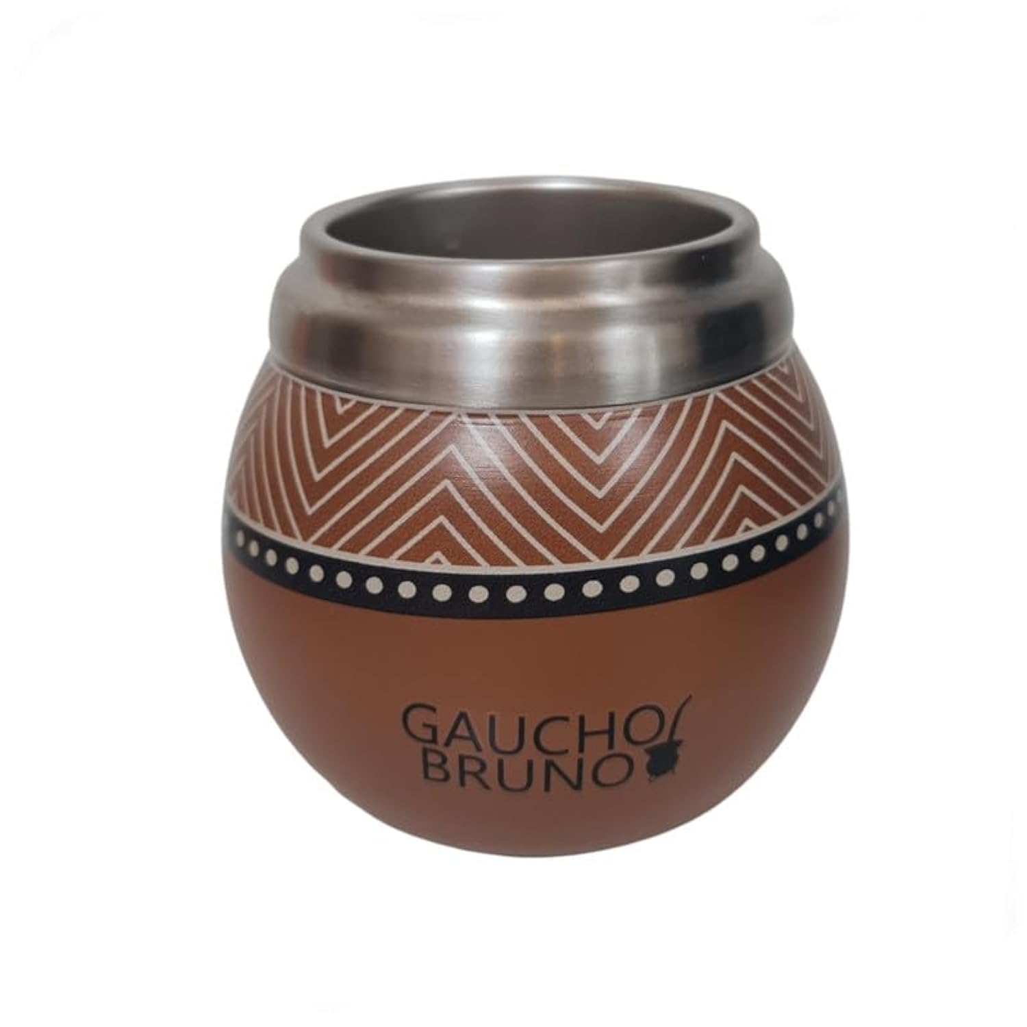 Gaucho Bruno - Stainless Steel Thermal Mate for Drinking Yerba Mate | Easy to Clean | Comfortable to Hold | Maintains Drink Temperature | Delightful Design to Look Like a Natural Gourd
