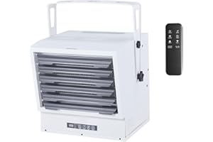 VEVOR Electric Garage Heater, 4800-Watt with Remote Control & 10 Hour Timer & Overheat Protection Wall/Ceiling Mounted Shop H