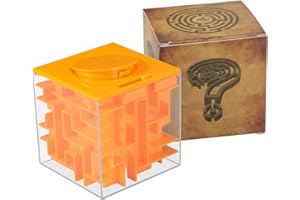 ThinkMax Money Maze Puzzle Box for Kids and Adults, Perfect Money Holder Maze Puzzle Gift Box (Orange)