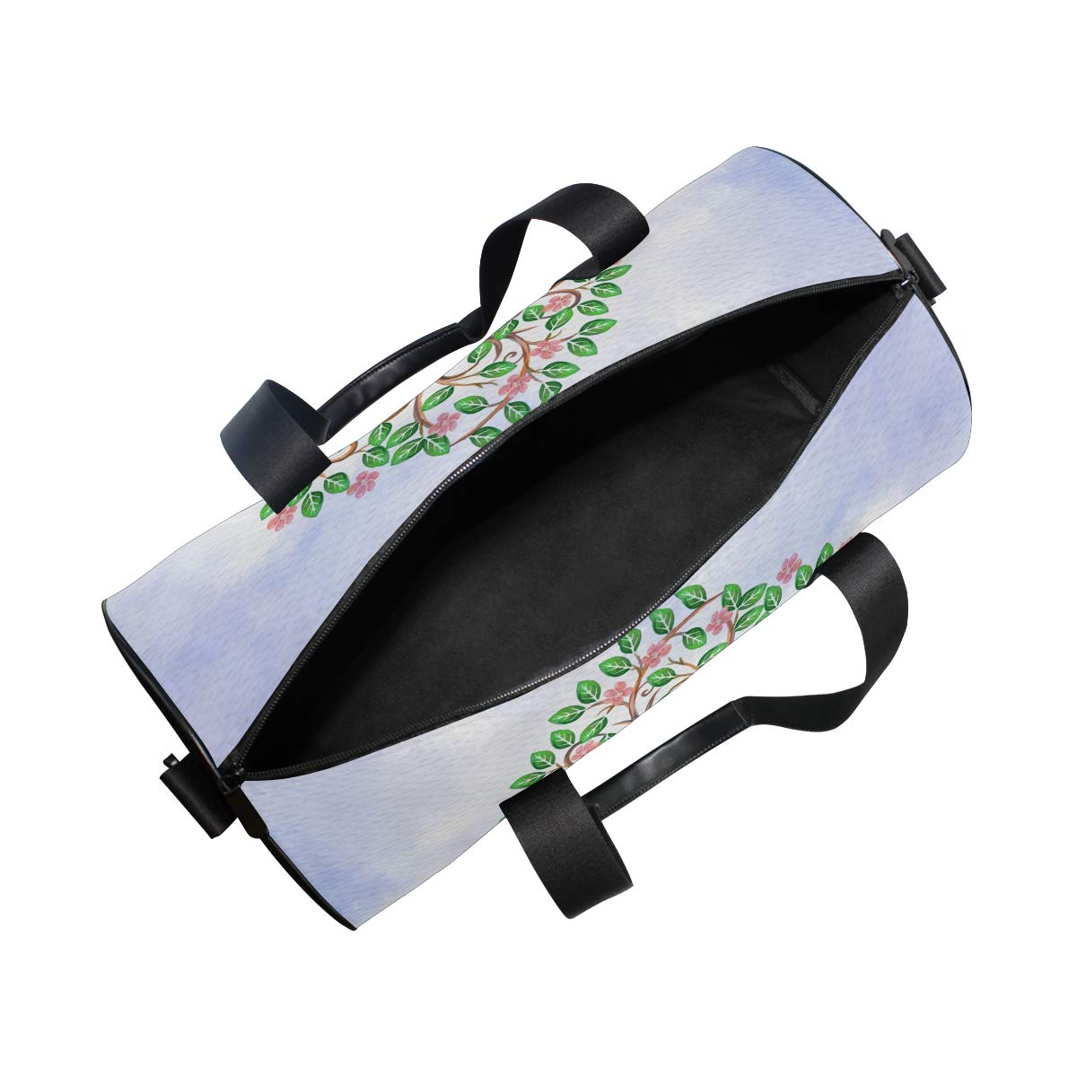 Isaoa Watercolor Background With Flowery Tree Duffel Bag Barrel