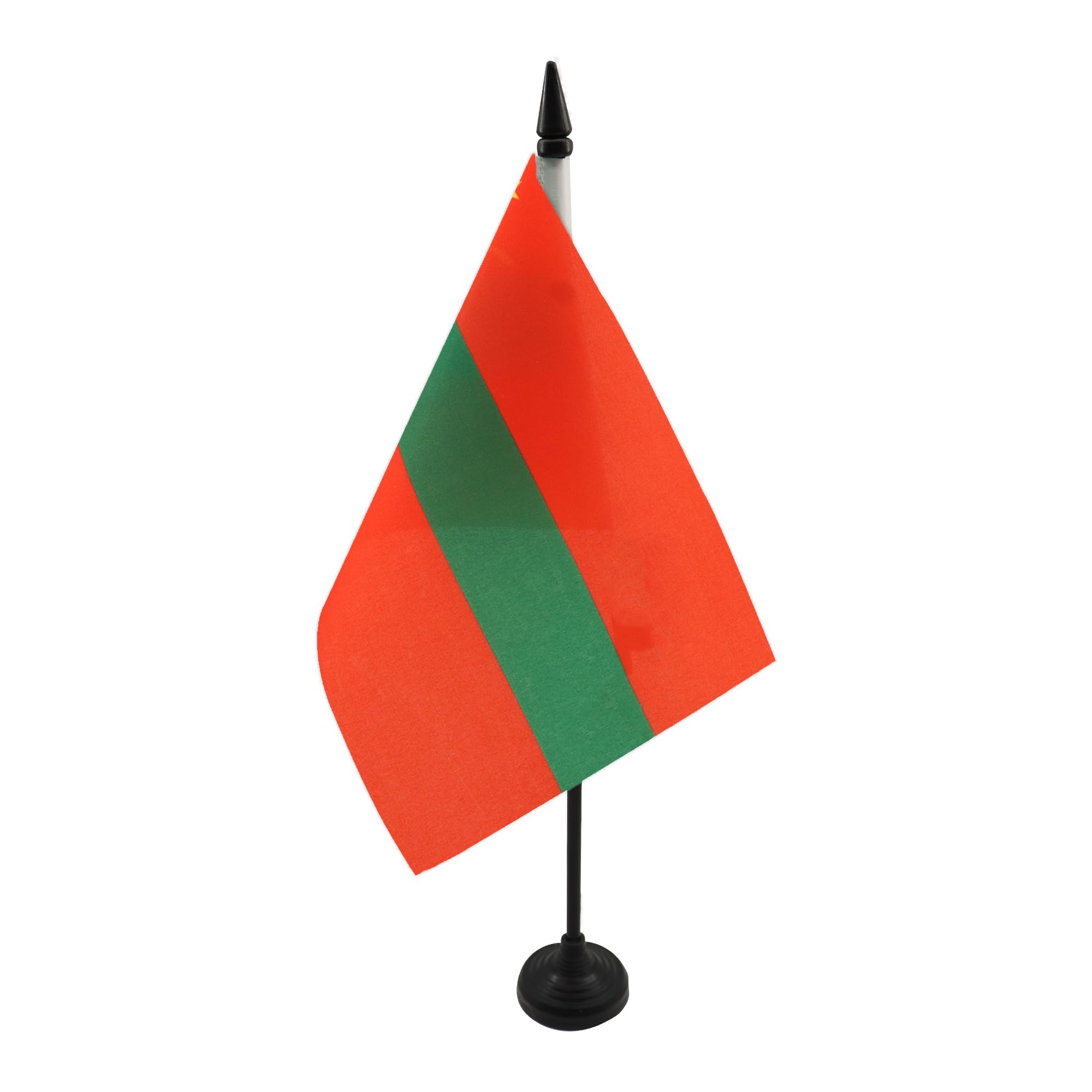 AZ FLAG Transnistria Table Flag 5'' x 8'' - Trans-Dniestr Office Decoration 100% Polyester 21 x 14 cm - Mini Desk Flag with Pole and Black Plastic Base