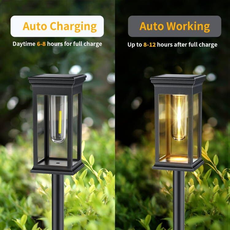 Solar Lights Outdoor 8 Pack, Bright Solar Pathway Lights Outdoor Waterproof for Outside, Auto On/Off Solar Garden Lights Landscape Decorative for Yard Patio Walkway Driveway Lighting, WarmWhite