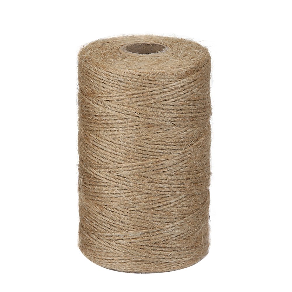 Vivifying 656 Feet Natural Jute Twine, Biodegradable 2Ply Garden Twine for Photos, Gifts, Crafts (Brown)