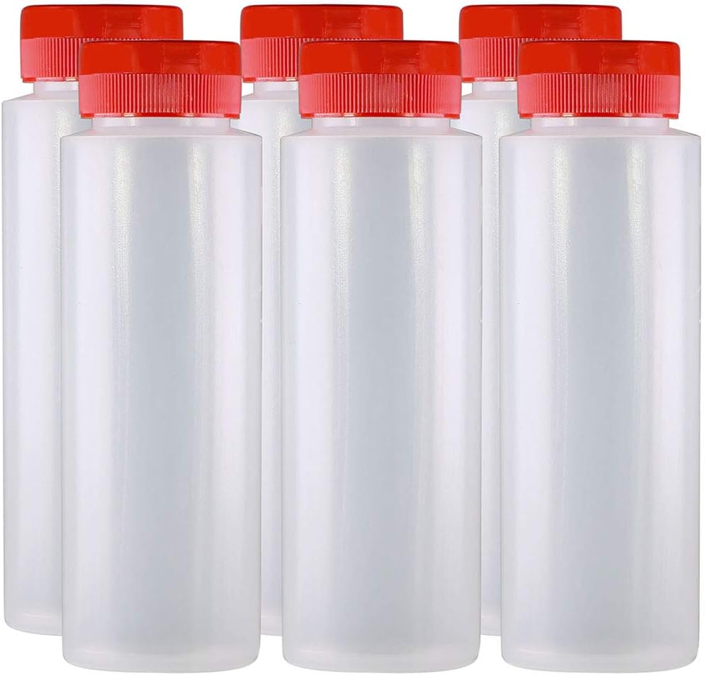 Download Amazon Com Pinnacle Mercantile Easy Squeeze Plastic Condiment Bottles With Red Flip Top Cap 8 Oz Empty Set 6 Kitchen Dining