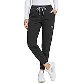 TINYLEMON Scrub Pants for Women - Slim Fit Soft Four Way Stretch Anti-Wrinkle Yoga Waistband Women Joggers 8 Pockets