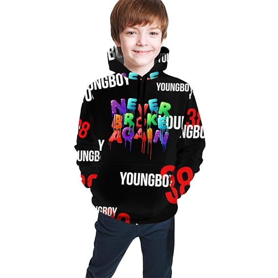 Rendechang Nba Youngboy Never Broke Again Youth Sweatshirt Pullover Hoodies Boys Girls Black Amazon In Clothing Accessories