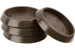 SOFT TOUCH SoftTouch 1 11/16" Round Furniture Caster Cups for Carpet or Durable Hard Floors, Brown, 4 Count