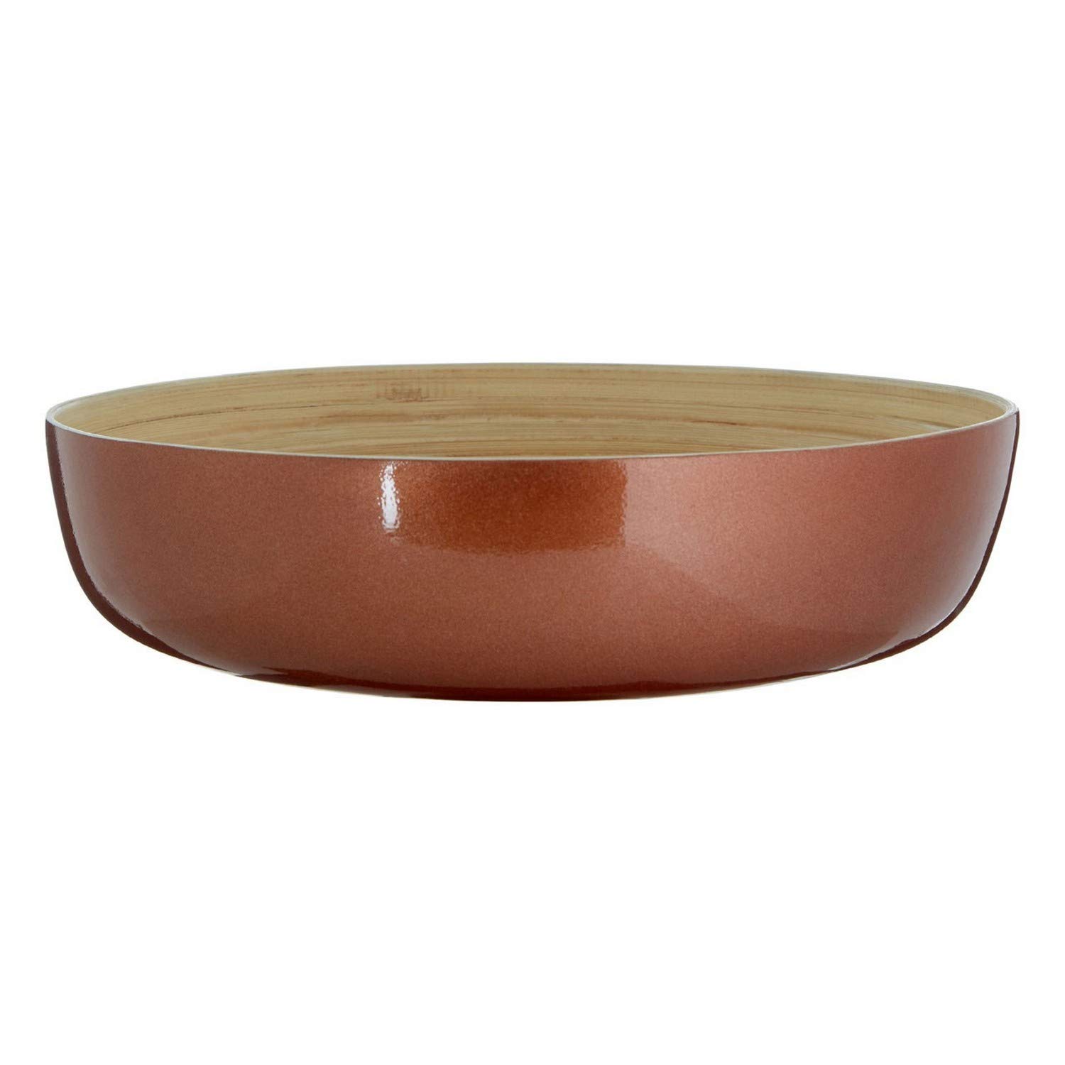 Kyoto Round Salad Bowl, Spun Bamboo, Metallic Rose Gold