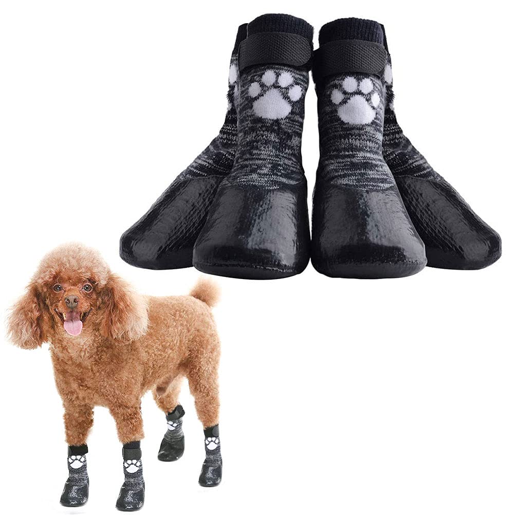 HOMIMP Dog Socks Anti Slip with Straps Traction Control Waterproof Paw Protector,S