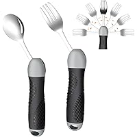 Adaptive Utensils For Hand Tremors - 3-Pack Weighted Spoon & Fork Set For Parkinson's & Arthritis