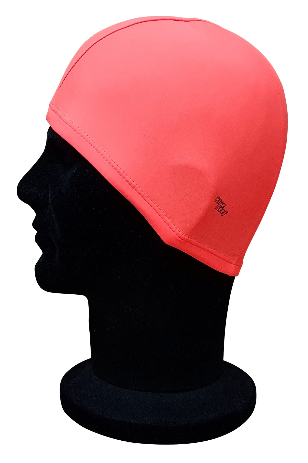 Blue Reef Elasticated Spandex Stretchy Anti Tear Easy Fit Plain Non Waterproof Deluxe Pull On Swimming Hat Swim Cap One Size Suitable For All Ages 3+ Years (Orange)