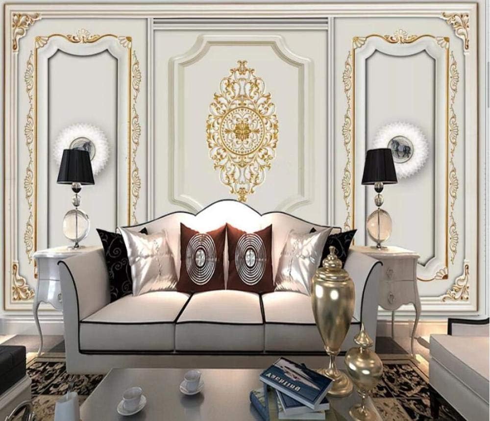 Wall Mural 3D Wallpaper Golden Plaster Pattern Modern Wall Paper for Living Room Bedroom Tv Wall Decor