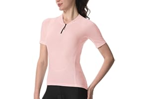 Wulibike Cycling Jersey Women Half Zipper Short Sleeve Breathable Road Biking Bike Shirts for Zip Pocket Cycle Tops Upf50+