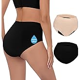 CITURLAN Incontinence Underwear for Women - 100ml Absorbency | Leakproof & Washable | Bladder Control Panties for Women | Postpartum & Menopause 2 Pack (Black & Nude Color, L)
