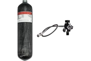 TUXING 3L 4500psi Carbon Fiber Air Tank（Empty Bottle & Paintball Fill Station with Valve Regulator Gauge for PCP Game