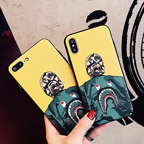 jaglo A Bathing Ape x Supreme Bape Shark Protective Hard Case Cover for iPhone 6 7 8 PLUS X (iPhone X, S102)